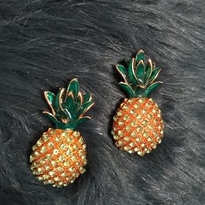 New 2 inch Pineapple Earrings Pierced